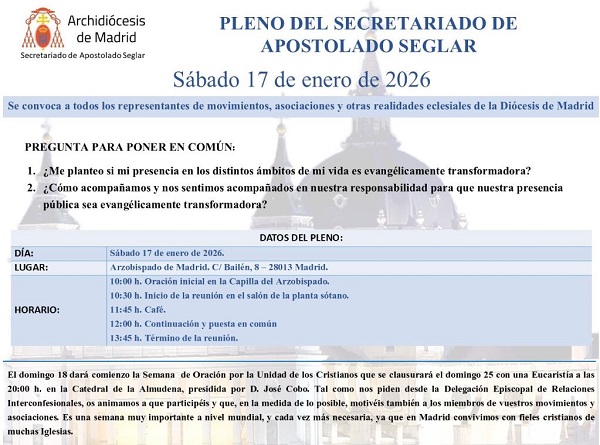 Pleno del Secretariado de Apostolado Seglar - 17 de enero de 2026